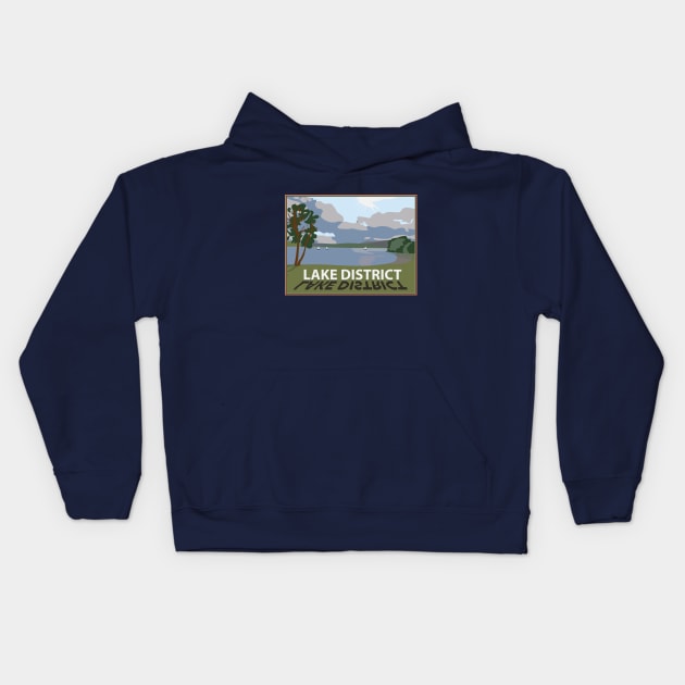 Lake District Cumbria England UK. Lake Windermere Kids Hoodie by ownedandloved